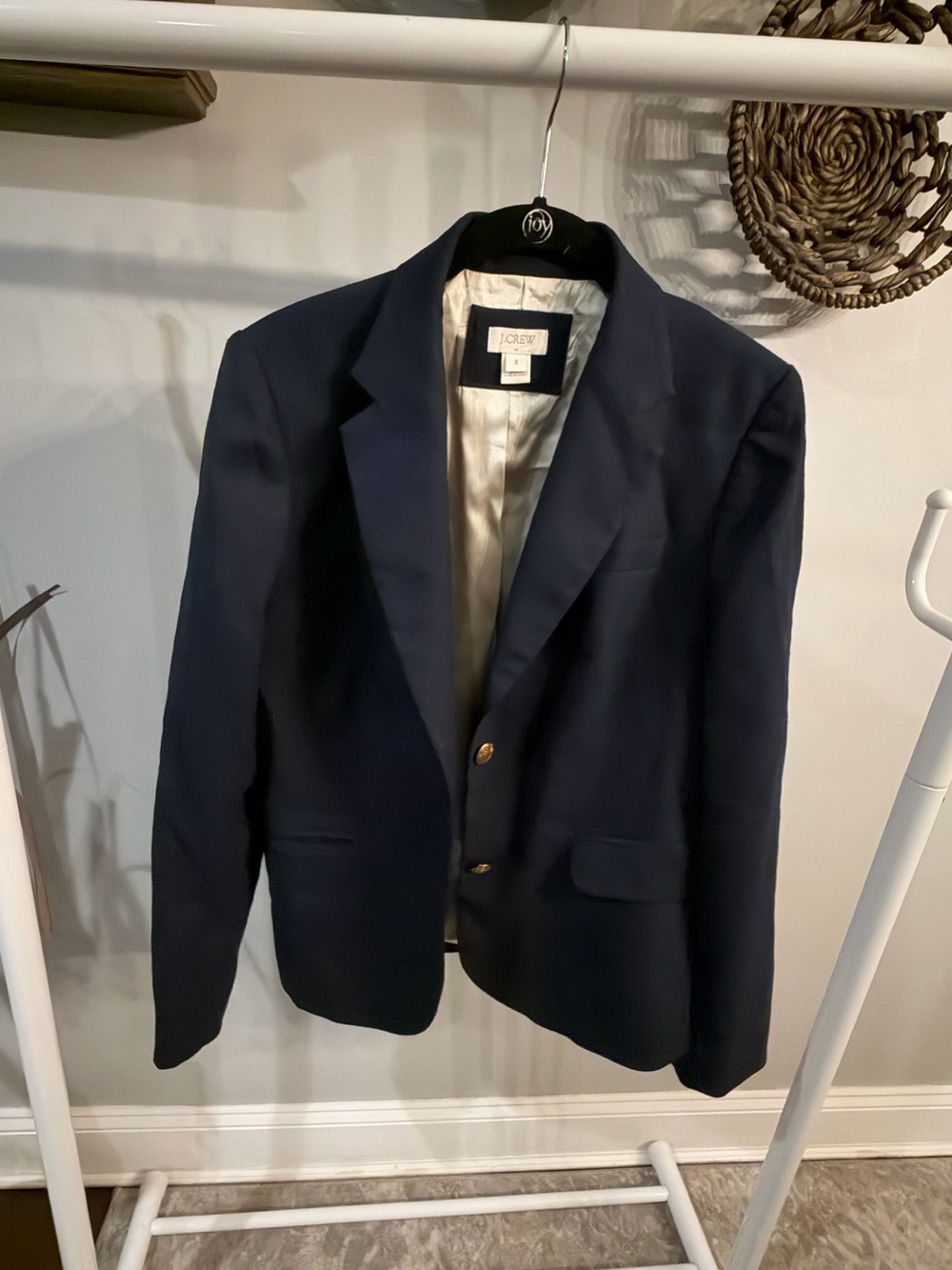 J. Crew Navy Women's Classic Blazer with Gold Buttons size 4